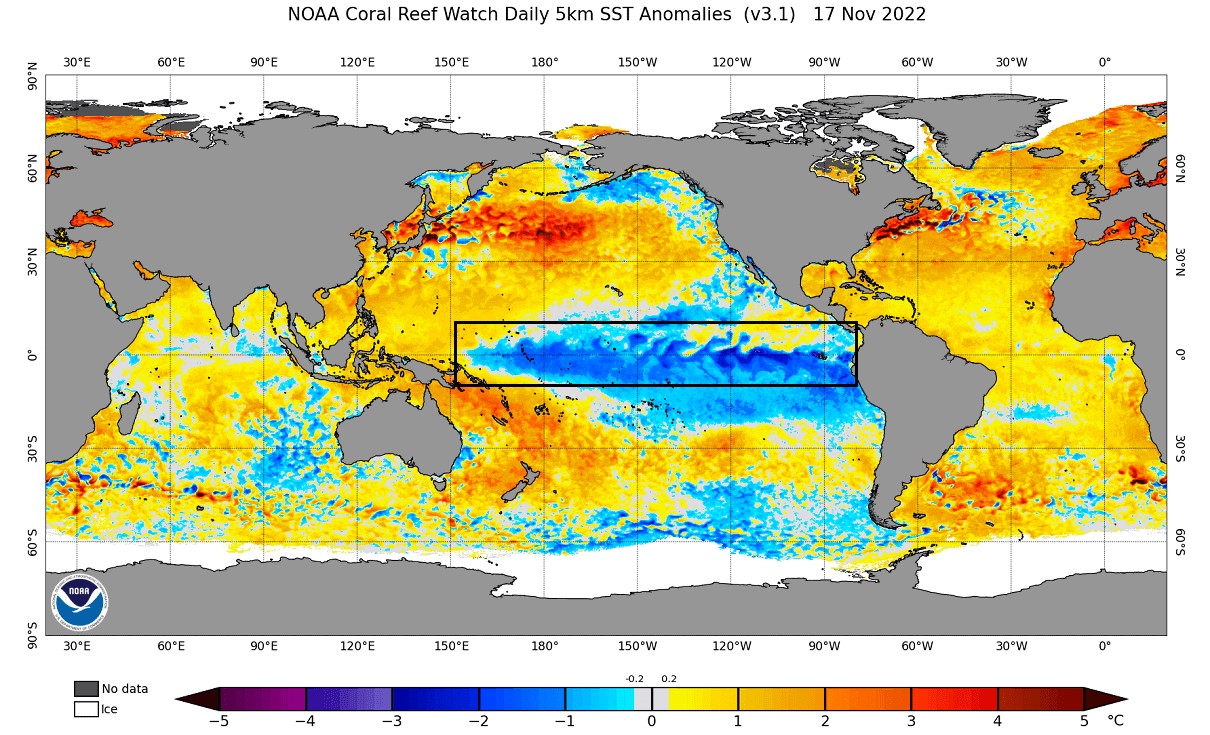 En este momento estás viendo La fase fría del ENSO llega a su punto máximo, con su creciente influencia meteorológica mientras nos acercamos al inicio de la Temporada de Invierno