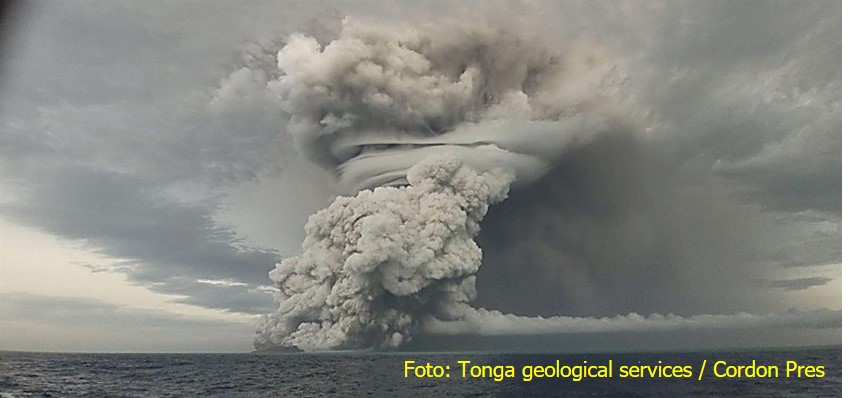 Lee más sobre el artículo La erupción de Tonga aumenta la posibilidad de anomalías temporales en la temperatura superficial por encima de 1,5 ºC